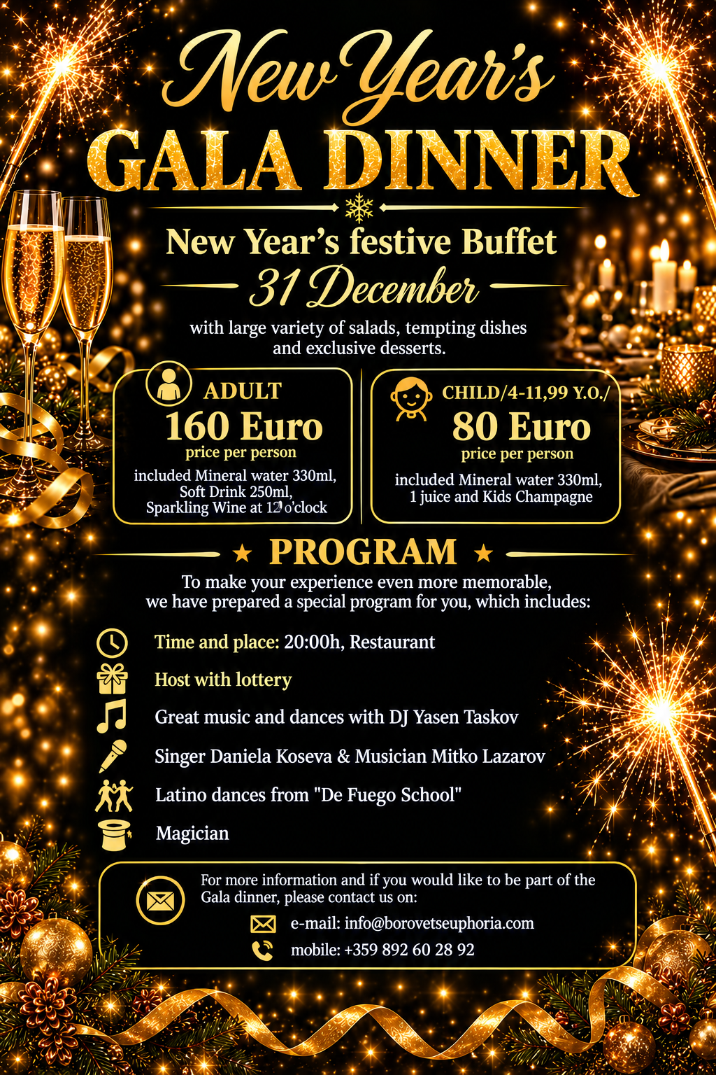 Festive Dinner New Year`s Eve
